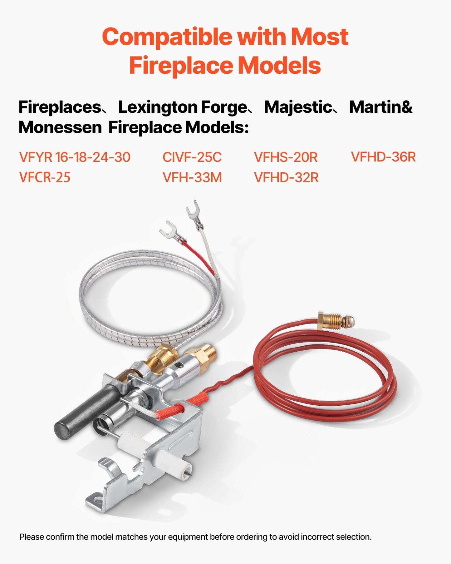 Gaspilotenhet, OE 14D0477, LPG8404, SRV14D0477 Eldstadsgaspilotenhetssats, LPG-tändningsbyte, kompatibel med Lexington Forge, Majestic, Martin, Monessen-modellerna