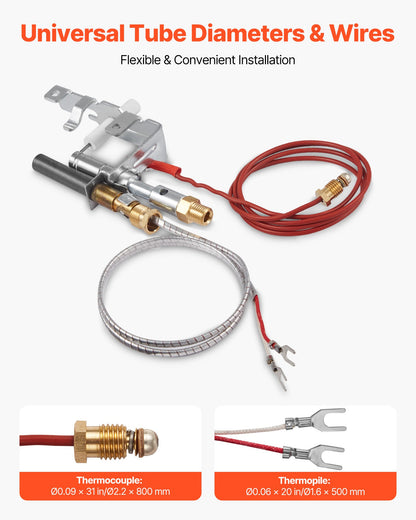 Gaspilotenhet, OE 14D0477, LPG8404, SRV14D0477 Eldstadsgaspilotenhetssats, LPG-tändningsbyte, kompatibel med Lexington Forge, Majestic, Martin, Monessen-modellerna
