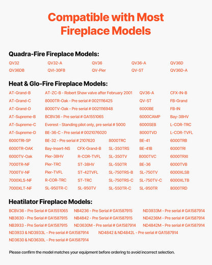 Gaspilotenhet, OE 485-510A, 4021-736, 2103-010 Eldstadsgaspilotenhetssats, utbyte mot naturgaständning, kompatibel med Quadra-Fire, Heat &amp; Glo, värmeelementmodeller, svart