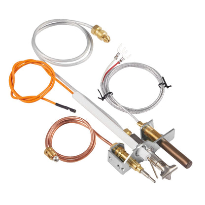 Gaspilotenhet, OE 4021-732, 25660 Gaspilotenhet för eldstad, utbyte av naturgaständning med pilotrör, termoelement, termostapel, ledningar, kompatibel med värmeelementmodeller