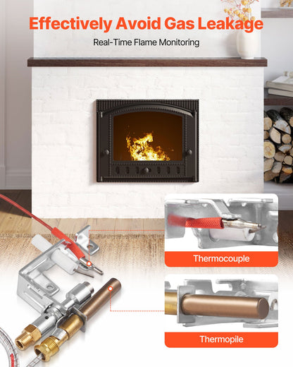 Gaspilotenhet, OE 103779-01, PP231, NG8218 Ersättning för naturgaständning för eldstad, kompatibel med modellerna CIVF-25, CIVF-25CF, VFH-33M, VFH-33R, VFH-33T, VFHS-20R, VFSR-16, VFSR-18