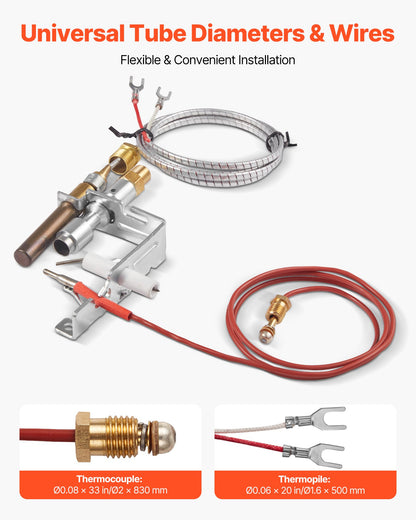 Gaspilotenhet, OE 103779-01, PP231, NG8218 Ersättning för naturgaständning för eldstad, kompatibel med modellerna CIVF-25, CIVF-25CF, VFH-33M, VFH-33R, VFH-33T, VFHS-20R, VFSR-16, VFSR-18