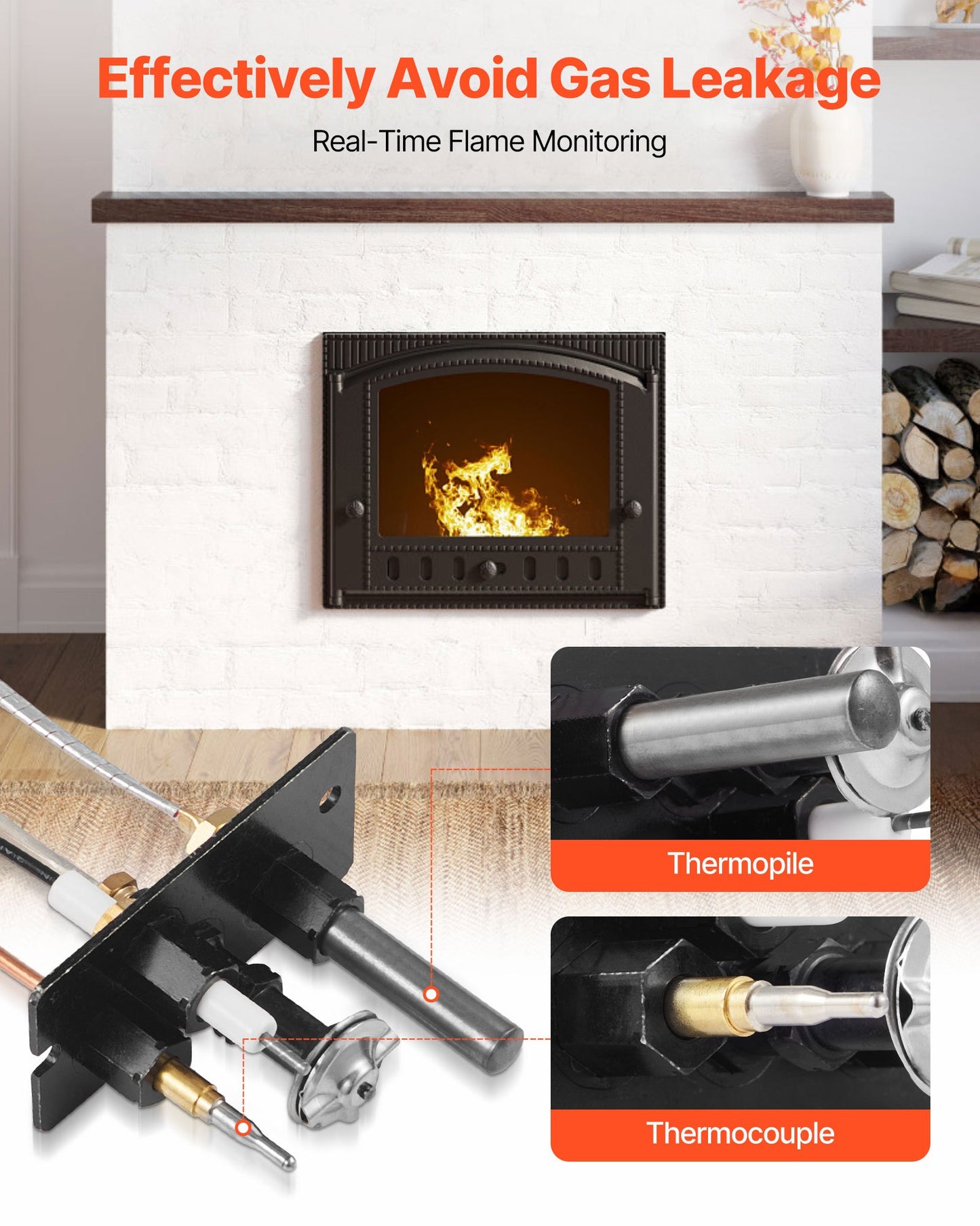 Gaspilotenhet, OE 10002265, 10002264, SRV10002264 Gaspilotenhet för eldstad, utbyte av tändning för naturgas och gasol, passar Majestic, Vermont Castings, Temco, Dutchwest, Monessen, Century