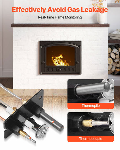 Gaspilotenhet, OE 10002265, 10002264, SRV10002264 Gaspilotenhet för eldstad, utbyte av tändning för naturgas och gasol, passar Majestic, Vermont Castings, Temco, Dutchwest, Monessen, Century