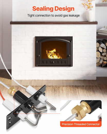 Gas Pilot Assembly, OE 2090-012, 2198-012, SRV2090-012 Fireplace Gas Pilot Assembly, Natural Gas Ignition Replacement, Fit Heatilator, Heat & Glo, Quadra-Fire, Outdoor Lifestyles, Majestic