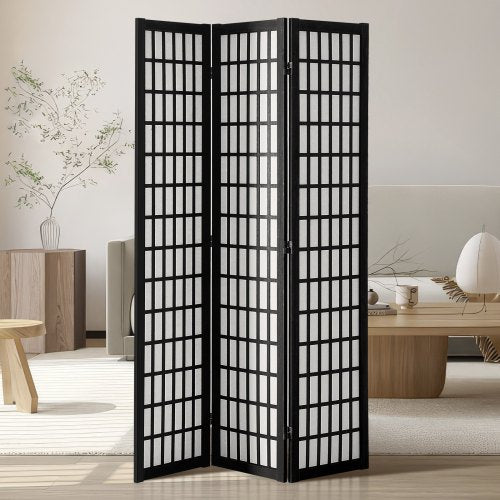 Room Divider, 3 Panel Japanese Room Divider, Wood Folding Privacy Screen Indoor, Japanese Partition Dividers Portable Decoration Screens, for Room Separation Home Office Restaurant & Bedroom