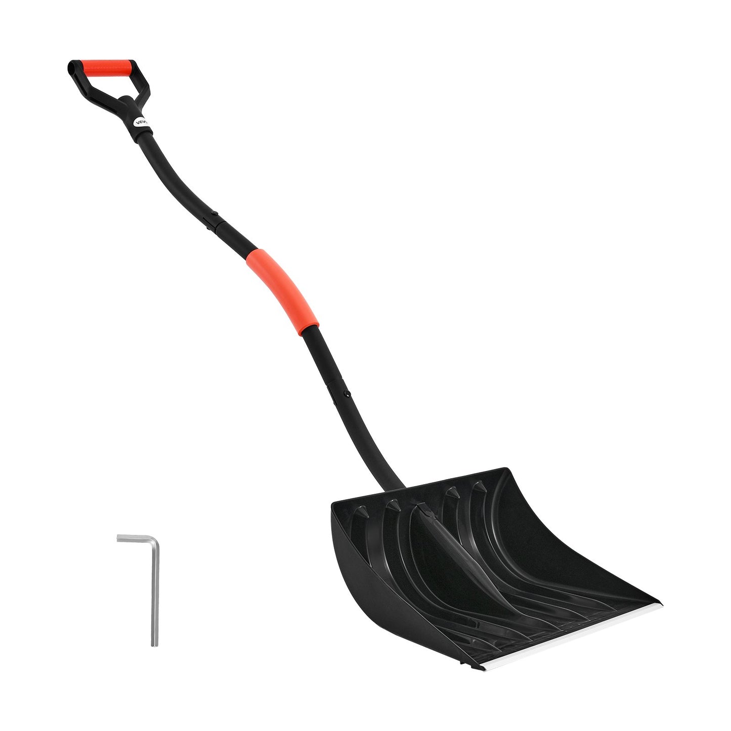 Snow Shovel for Driveway, 42cm Wide Snow Shovel with D-shaped Handles & Aluminum Blade, Large Capacity Snowplow Shovels, Lightweight Snows Removal Tool for Garden Car Camping Outdoors