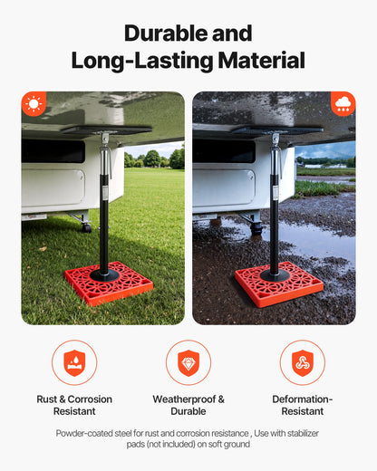 RV Slide Out Support Jack, 2 PCS Camper Slide-Out Leveling Jack, Powder-Coated Steel Support Jacks for RV, Camper, Travel Trailer, Supports Up to 453.59kg, Adjustable from 541.02 to 48 1219.2mm