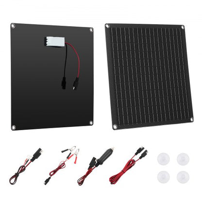 20W 12V Solar Panel Battery Charger, Solar Battery Trickle Charger Maintainer with Built-in Smart Controller & 3 Connection Cables, IP67 Waterproof Portable for RV Car Motorcycle Boat Van Camper