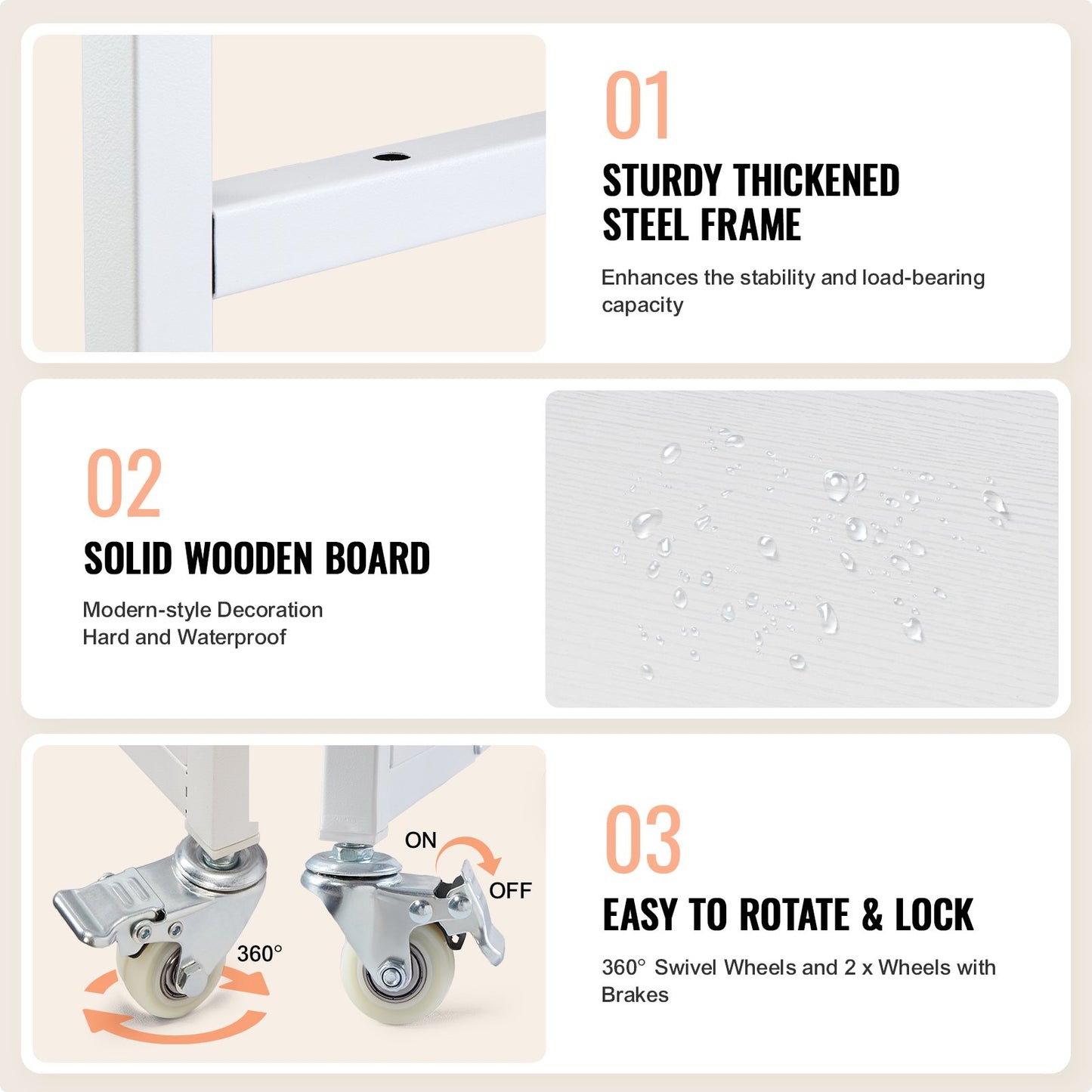 Värmepressbord, flyttbart värmepressstativ i 3 nivåer, hopfällbart stativ för värmeöverföringsmaskin med hjul och vinylrullhållare, rullande metallarbetsbänk för sublimeringsöverföringsmaskin, vit