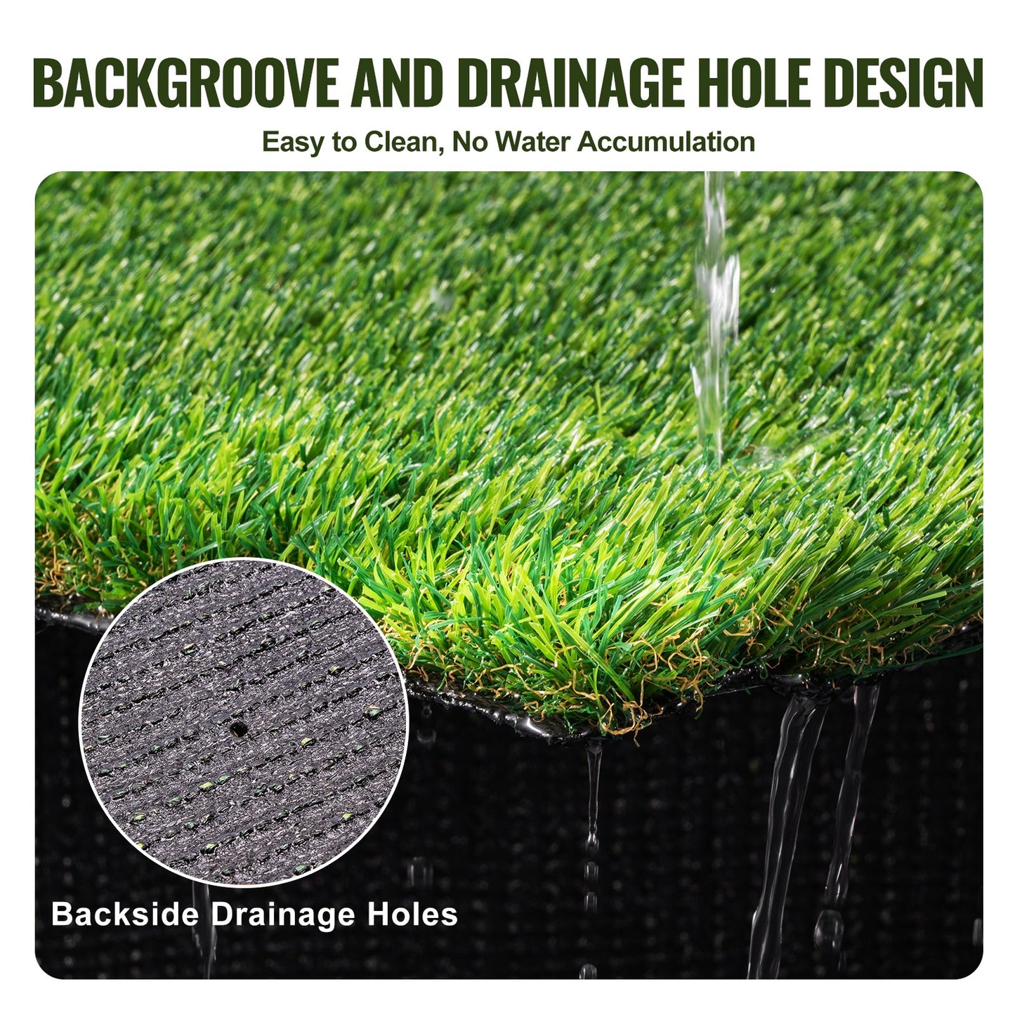 Artifical Grass, 0.9 x 1.5 m Rug Green Turf, 35mm Fake Door Mat Outdoor Patio Lawn Decoration, Easy to Clean with Drainage Holes, Perfect For Multi-Purpose Home Indoor Entryway Scraper Dog Mats