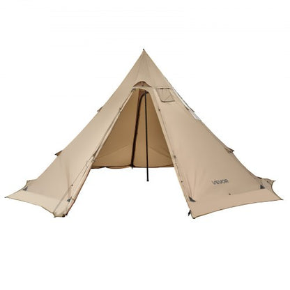 Hot Tent for 4-6 Persons, Portable Winter Tipi Tent with Stove Jack, Waterproof Canvas Camping Tents, Lightweight 4 Season Shelter Tents for Hiking Fishing Backpacking, L Size