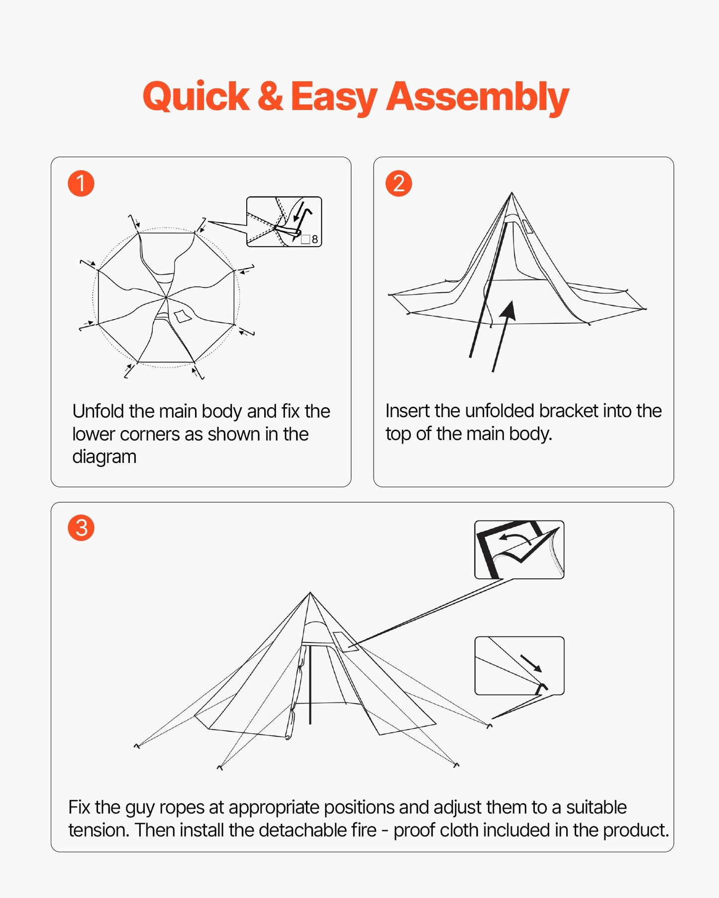 Hot Tent for 4-6 Persons, Portable Winter Tipi Tent with Stove Jack, Waterproof Canvas Camping Tents, Lightweight 4 Season Shelter Tents for Hiking Fishing Backpacking, L Size