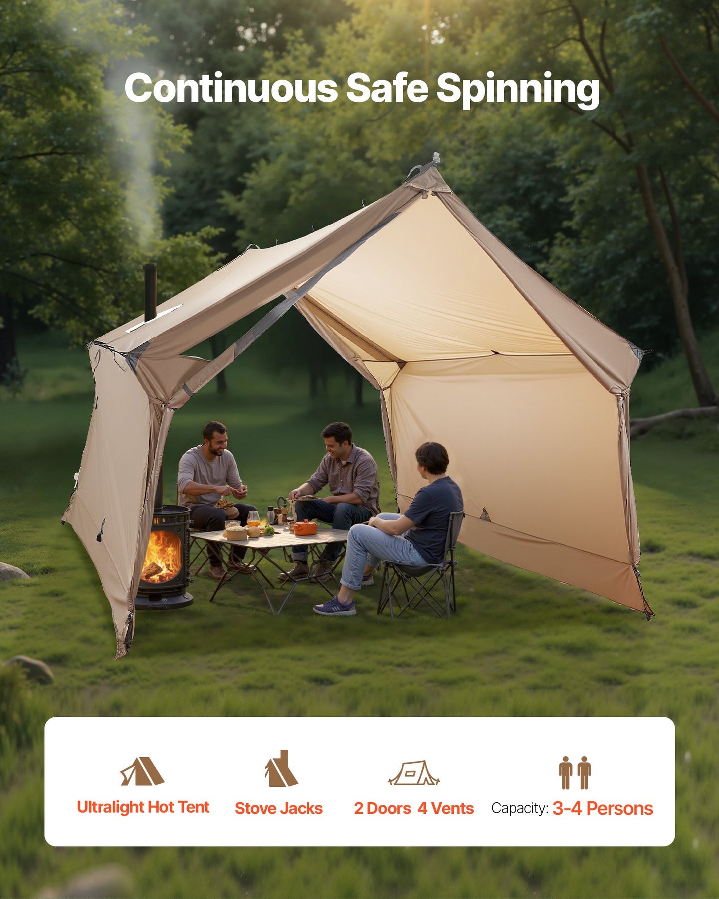 Campingtält, 2-personers stugtält med spisuttag, vattentäta vintertält med ventilation, lätta och bärbara 4-säsongers tält för vandring, fiske, jakt, ryggsäcksresor