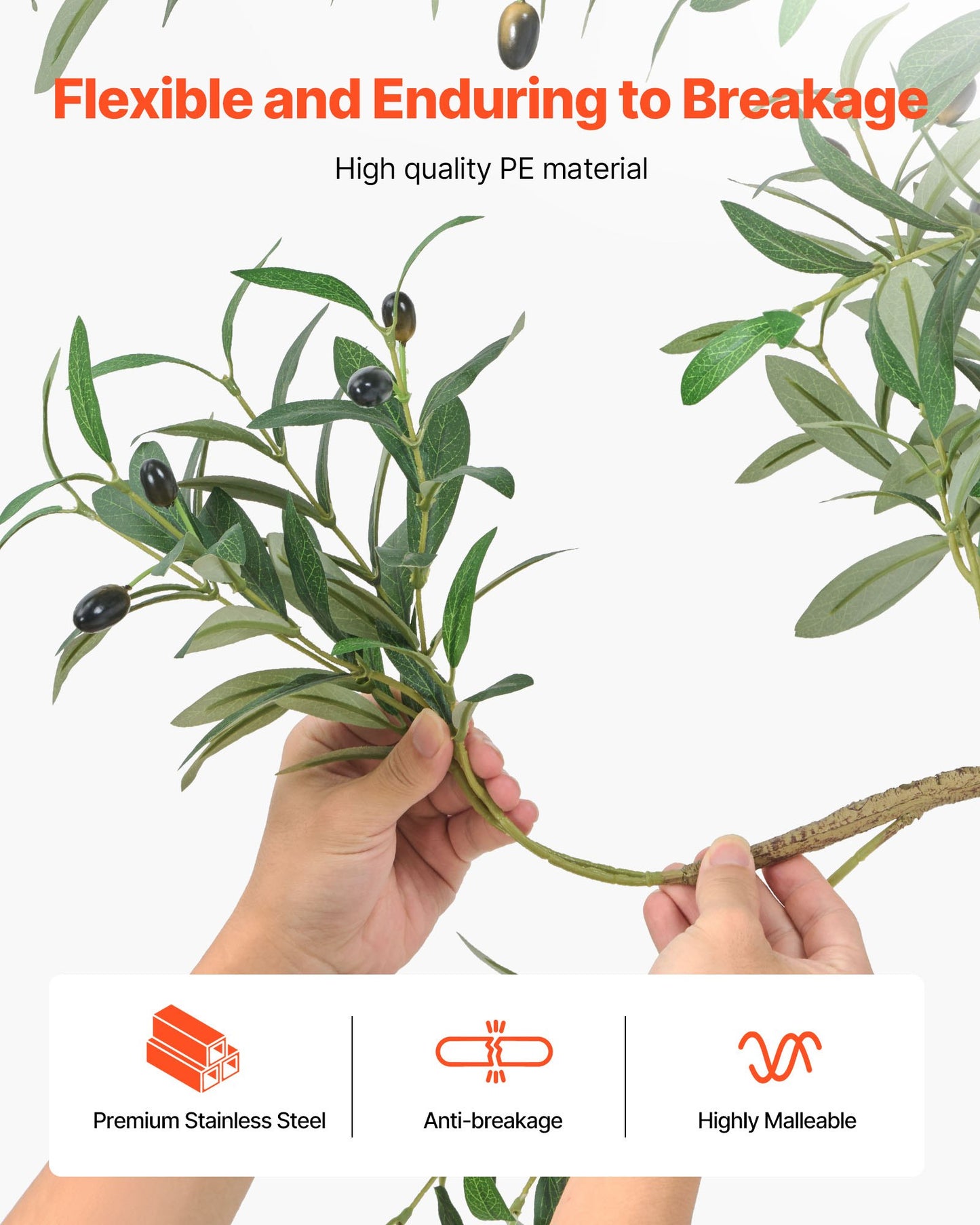 150 cm konstgjort olivträd med svart kruka, högt konstgjort träd med naturlig trästam och realistiska gröna blad och frukter, konstgjord inomhusväxt för hem, kontor, vardagsrum, hörndekor