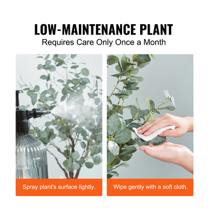 Artificial Eucalyptus Tree, 1.8 m Tall Faux Plant, Secure PE Material & Anti-Tip Tilt Protection Low-Maintenance Plant, Lifelike Green Fake Potted Tree for Home Office Decor Indoor Outdoor