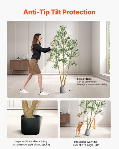 210cm Artificial Olive Tree with Black Pot, Tall Fake Tree with Natural Wood Trunk & Realistic Green Leaves and Fruits, Indoor Faux Plant for Home, Office, Living Room, Corner Decor