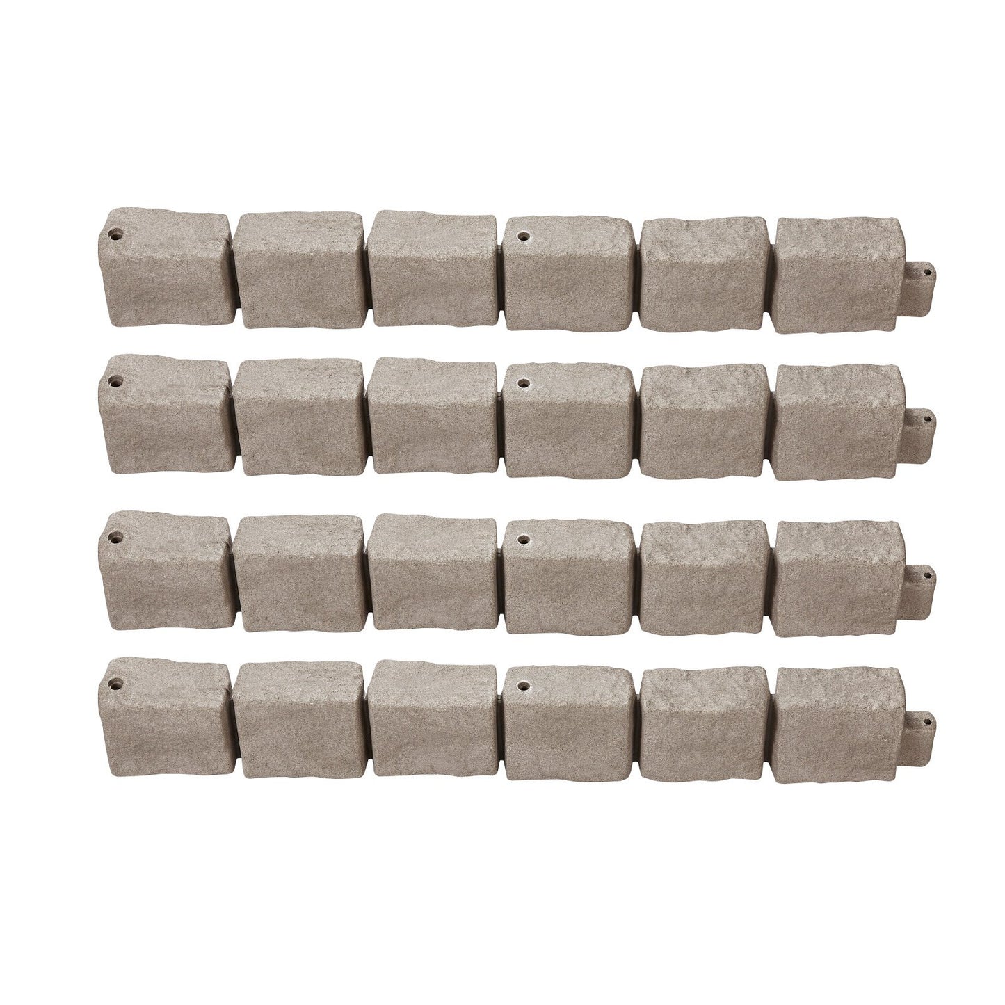 Kantlist i konststen, 122 x 106 cm realistisk gräsmatta, flexibel trädgårdskant i tegelstorlek med förankringsspikar, blekningsbeständig trädgårdskant för uppfarter, gångvägar, brun