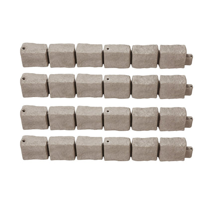 Kantlist i konststen, 122 x 106 cm realistisk gräsmatta, flexibel trädgårdskant i tegelstorlek med förankringsspikar, blekningsbeständig trädgårdskant för uppfarter, gångvägar, brun