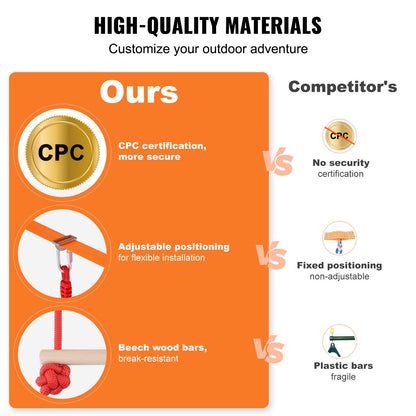 Ninja Warrior hinderbana för barn, 2 x 50 fot väderbeständiga slacklines, 500lbs viktkapacitet Monkey Line, utomhuslekutrustning, trädgårdsleksaker träningsutrustning set med 12 hinder