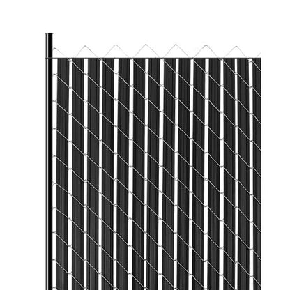 Bottom Locking Privacy Slats, Double-Wall Vertical Bottom-Locking Slats with Wings for Chain-Link Fence, High-Density HDPE Chain Link Slats Ideally Fit 8' High Fence for Garden and Farm(Black)