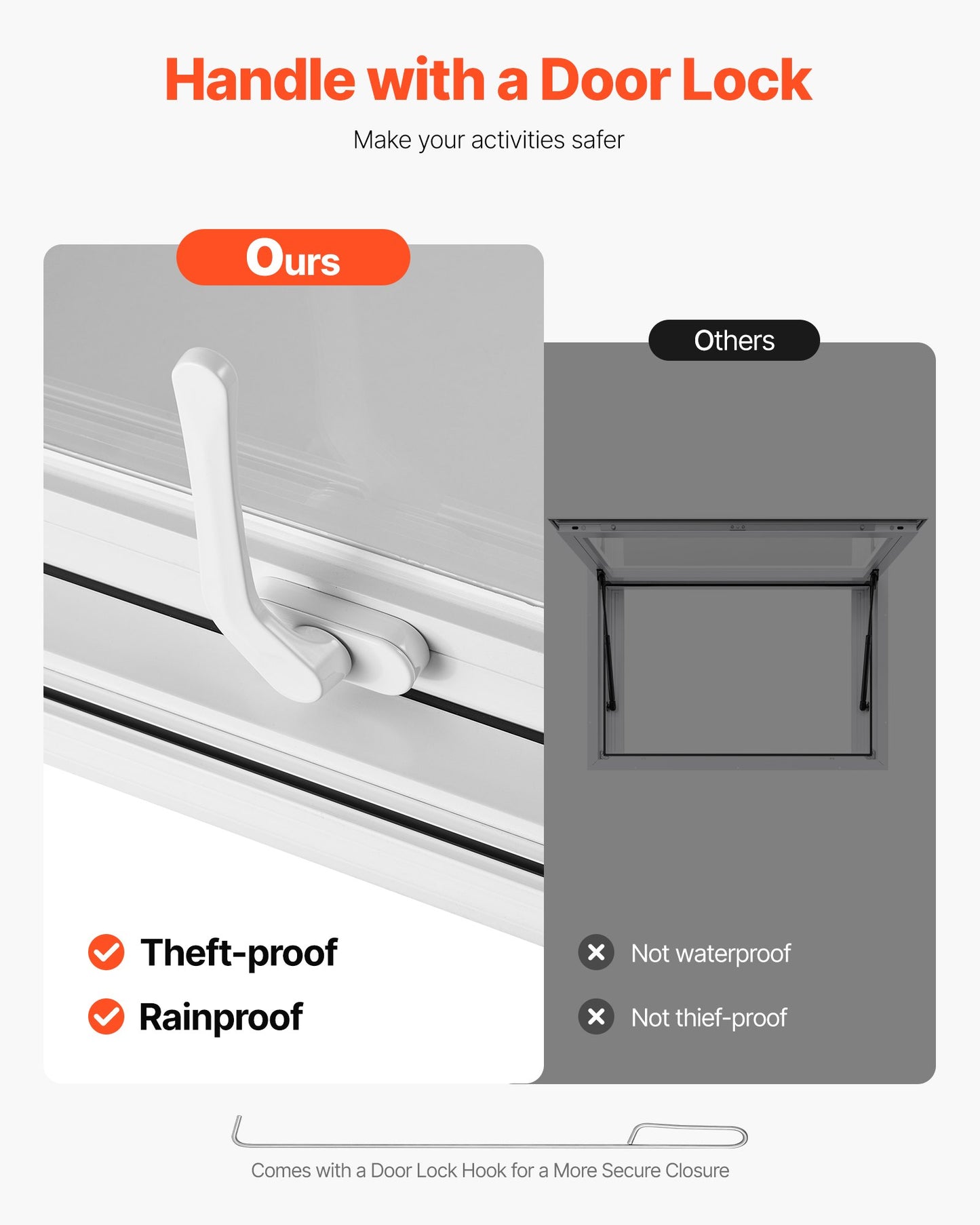 Koncessionsfönster 92x61 cm, servicefönster i aluminiumlegering för food truck, upp till 85 graders stående serveringfönster med 2 skjutbara fönster, markisdörr och dragkrok, för koncessionsvagnar