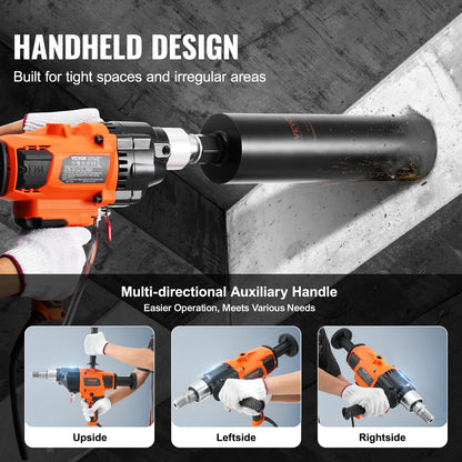 Core Drill Machine 2.03-18 cm Dia 2600W Handheld Core Drill Rig for Mixing