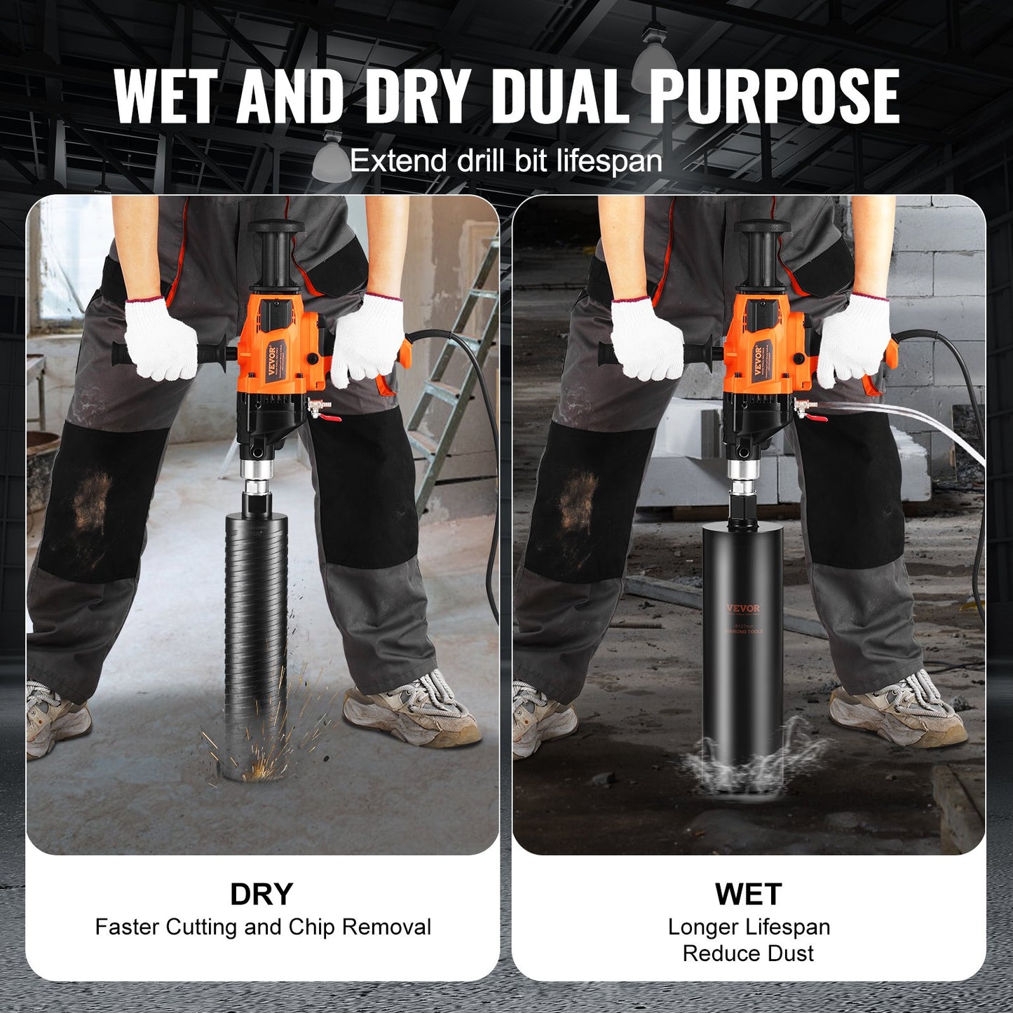 Core Drill Machine 2.03-16 cm Dia 2000W Handheld Core Drill Rig for Mixing