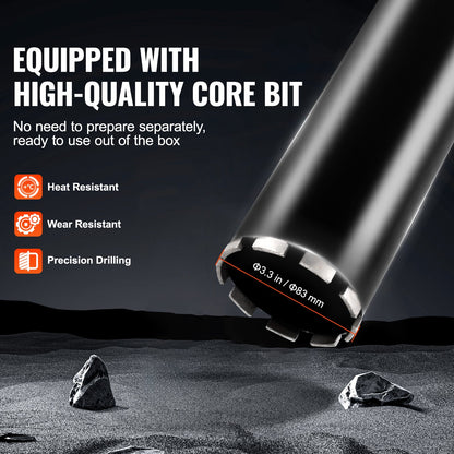 Core Drill Machine 2.03-16 cm Dia 2000W Handheld and Stand Core Drill Rig