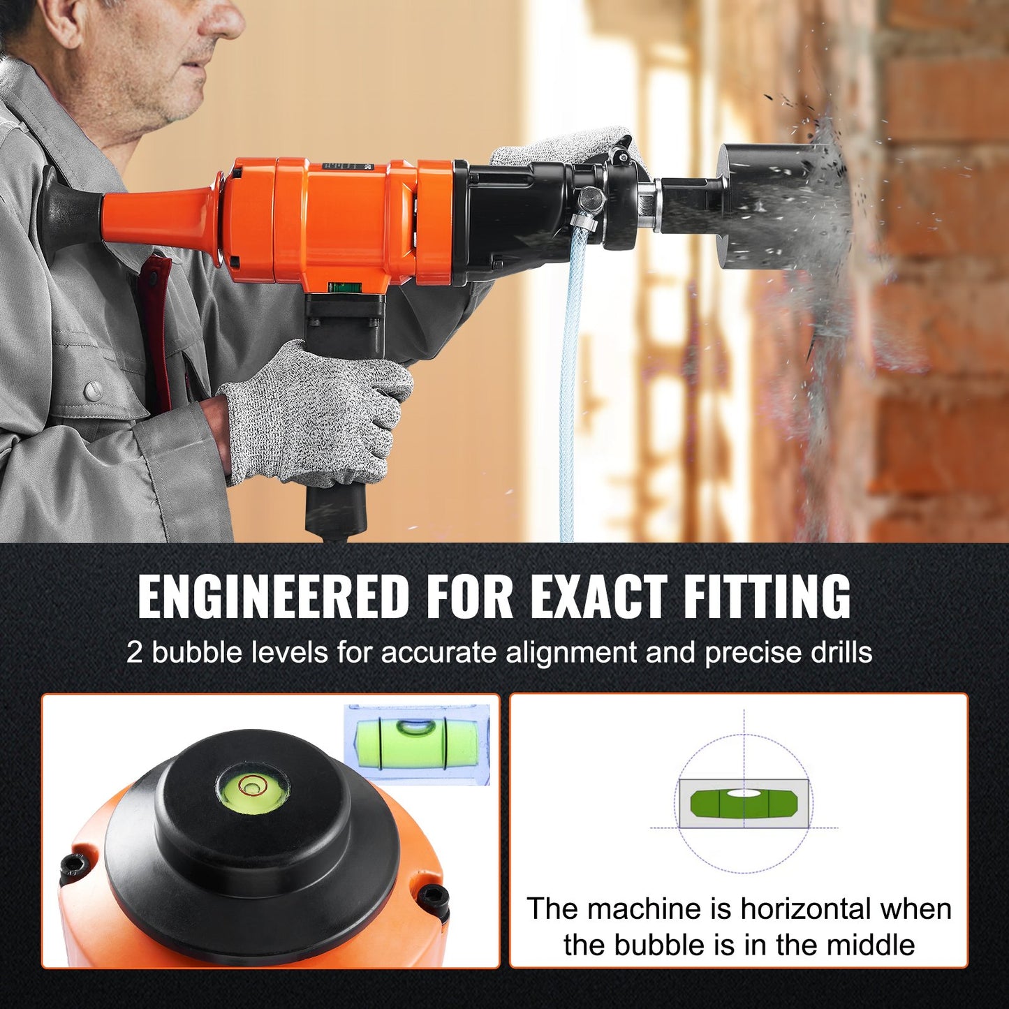 Diamond Core Drill Machine Handheld Concrete Core Drill Rig 10.2 cm Bit 1500W