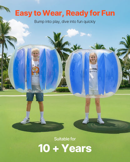 Uppblåsbara Bumper Balls 1-pack, 4FT/1.2M Body Sumo Zorb-boll, hållbar tjock PVC-mänsklig hamster-bubbelknäckare för utomhussporter, Bopper-leksak för trädgård, blå ränder