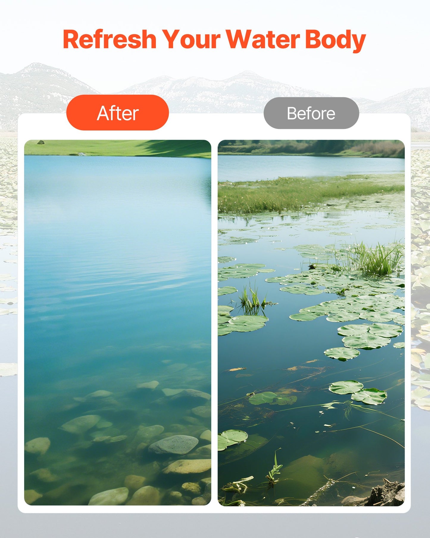 Lake Weed Cutter, Pond Aquatic Plant Cutting Tool with 1.21 m Max. Cut Width, Sharp and Heavy-Duty Steel Blades, Pond Rake with 9 m Throw Rope, for Cattail, Phragmites, Lilly Pads and Chara