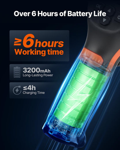 Värmekamera, 320 x 240 TISR superupplösning, värmekamera med 2MP visuell kamera, 256 x 192 IR-upplösning, 25 HZ uppdateringsfrekvens, -4°F till 1022°F, 4 bildlägen och 6 färgpaletter