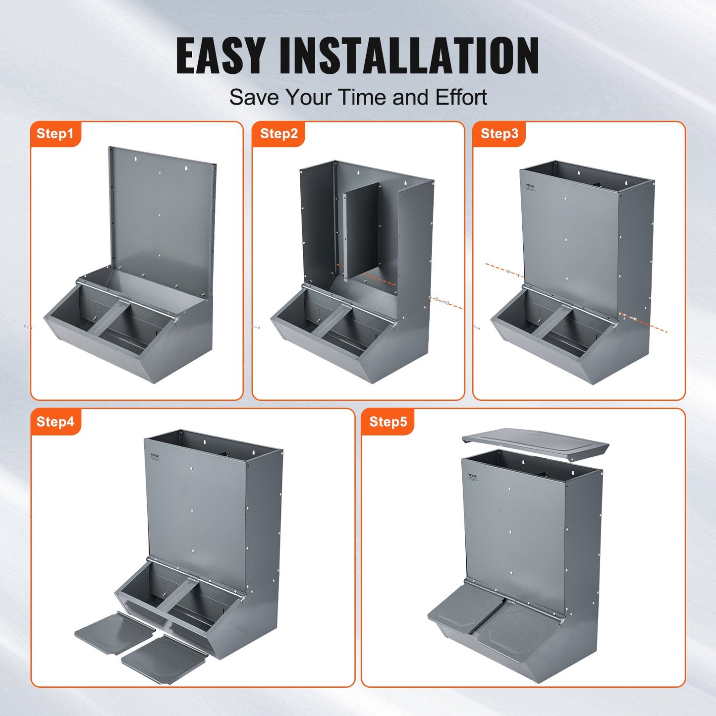 Grisutfodringsautomat, kapacitet 3,7 skäppor, dubbeldörrsgrisutfodringsautomat, kraftig stålgrisutfodringsautomat, multifunktionell kryputfodringsautomat, utomhusutfodringsautomat för boskap, gårdstillbehör för utfodring av upp till 8 grisar