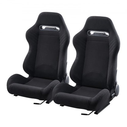 Racing Seat, 2 Set, Adjustable Racing Cockpit with Wide Angle Reclining & High-Resilience Foam, Comfortable Racing Chair with Polyester Fabric & Q235B Slider, Fit for Racing Cars & Go-Karts