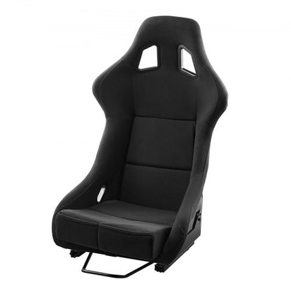 Racing Seat, 1 Set, Integrated Racing Cockpit with Double-Lock Slider & High-Resilience Foam, Comfortable Racing Chair with Soft Velour Fabric & Q235B Slider, Fit for Racing Cars & Go-Karts