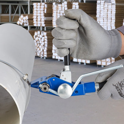 Bandningssats med bandningsspännverktyg, 100 fot långt band i rostfritt stål 304, 100 metallplomber, bandningssats för pallförpackningar, bandningsförpackningar för packning