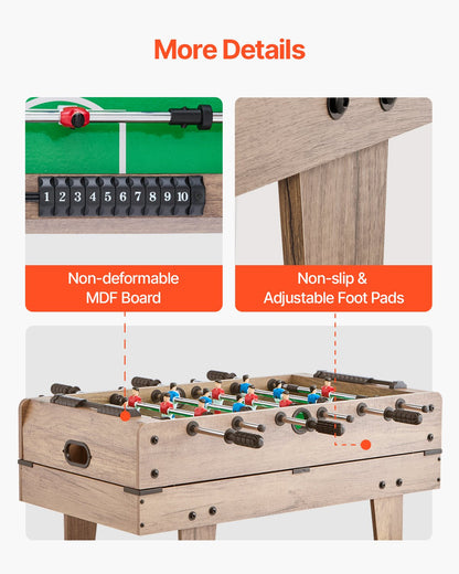 4-i-1 kombinationsspelbordsset, 32" airhockeybord, multikombinationsbord med poolbiljard, hockey, fotbollsspel, pingis, pushers och puckar, sportarkadbord för barn, familj, spelrum, kontor