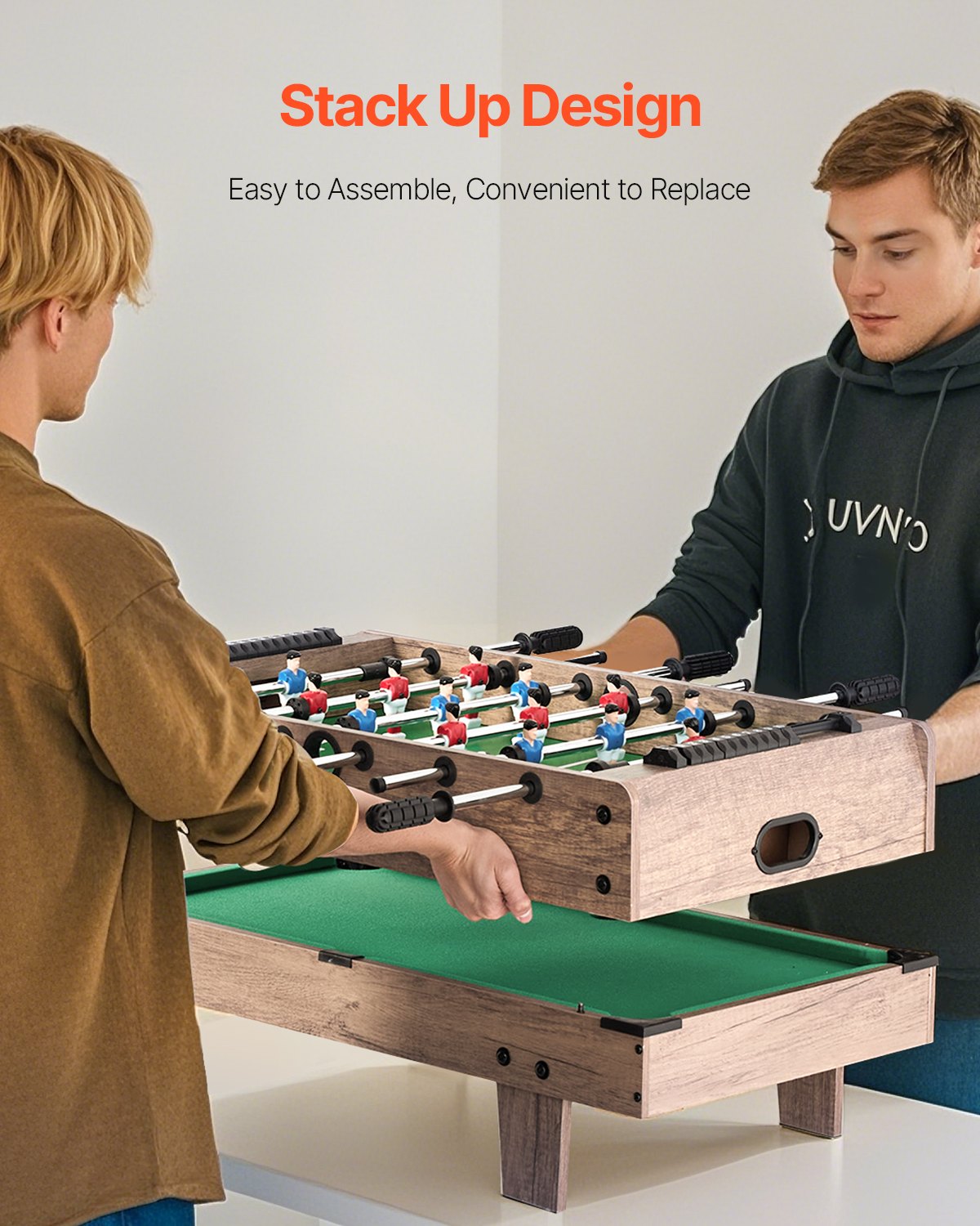 4-i-1 kombinationsspelbordsset, 32" airhockeybord, multikombinationsbord med poolbiljard, hockey, fotbollsspel, pingis, pushers och puckar, sportarkadbord för barn, familj, spelrum, kontor