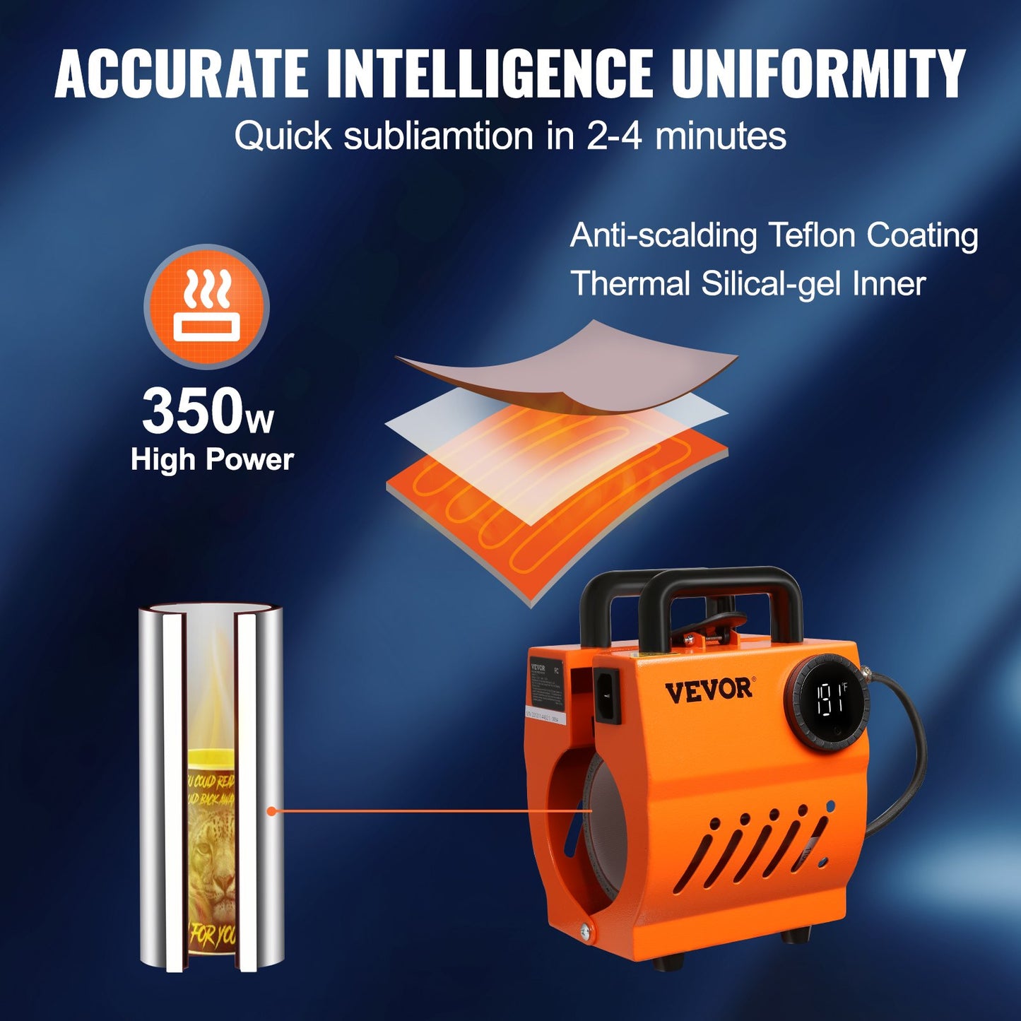 Muggvärmepress, mini-muggpress, gör-det-själv-sublimeringsämnen 311,8 g-425,2 g kaffemuggar, handhållen lättviktspress som julklapp, enkel press med tejp och handskar, tillbehör