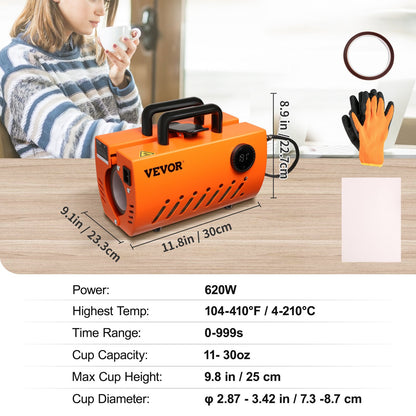 Muggvärmepress Tumbler Värmepressmaskin Sublimeringsämnen 11-15oz 30oz