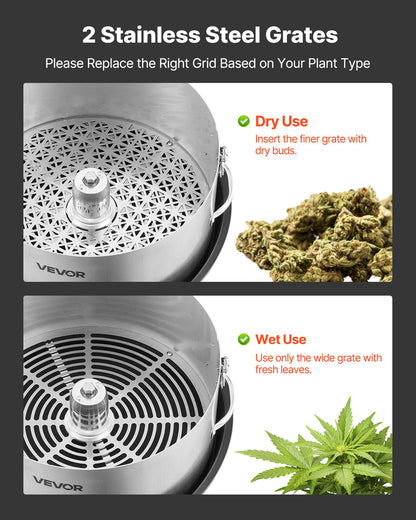 Manuell knoppbladsklippare, 300 mm knoppklippare med skördeskål och blad i rostfritt stål, visuell skärning, våt- och torrskärmaskin för hydroponisk skärning med bricka, vridet spinnskär för växtknoppar och blommor