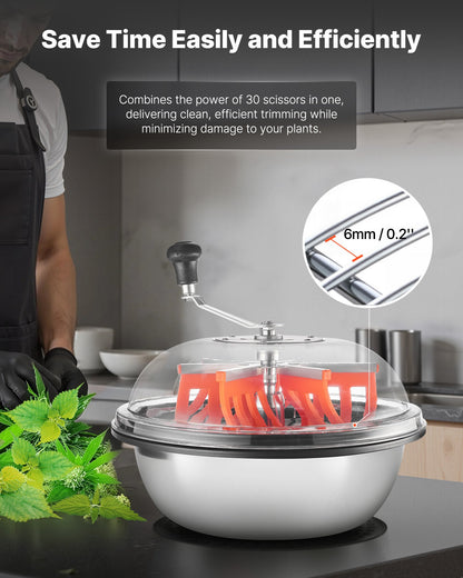 Knoppbladskärare, 420 mm manuell knopptrimmer, med vassa blad i rostfritt stål, visuell skärning, våt- och torrskärmaskin för hydroponisk skärning, vridet rotationssnitt för växter, blad, knoppar och blommor