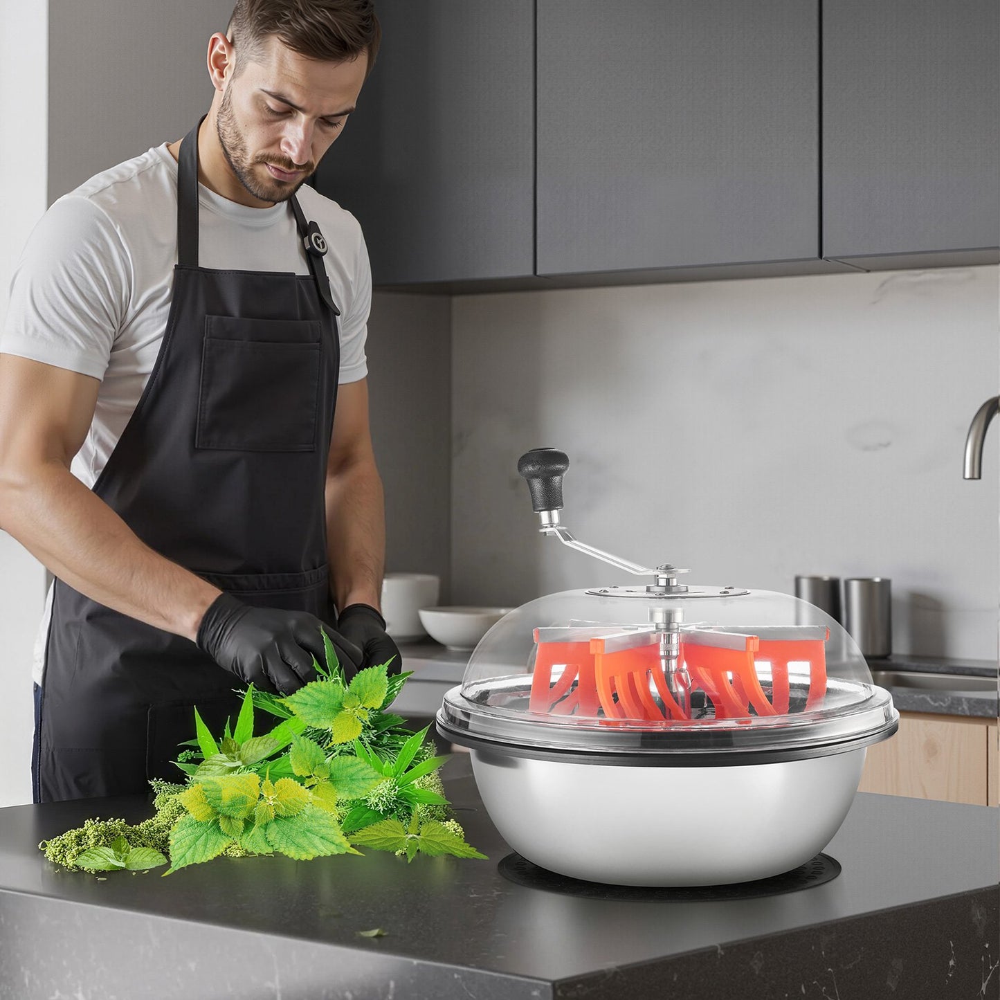 Knoppbladskärare, 420 mm manuell knopptrimmer, med vassa blad i rostfritt stål, visuell skärning, våt- och torrskärmaskin för hydroponisk skärning, vridet rotationssnitt för växter, blad, knoppar och blommor