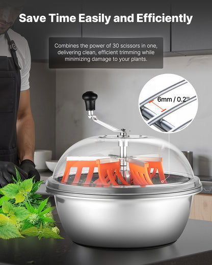 Knoppbladskärare, 490 mm manuell knopptrimmer, med vassa blad i rostfritt stål, visuell skärning, våt- och torrskärmaskin för hydroponisk skärning, vridet rotationssnitt för växter, blad, knoppar och blommor