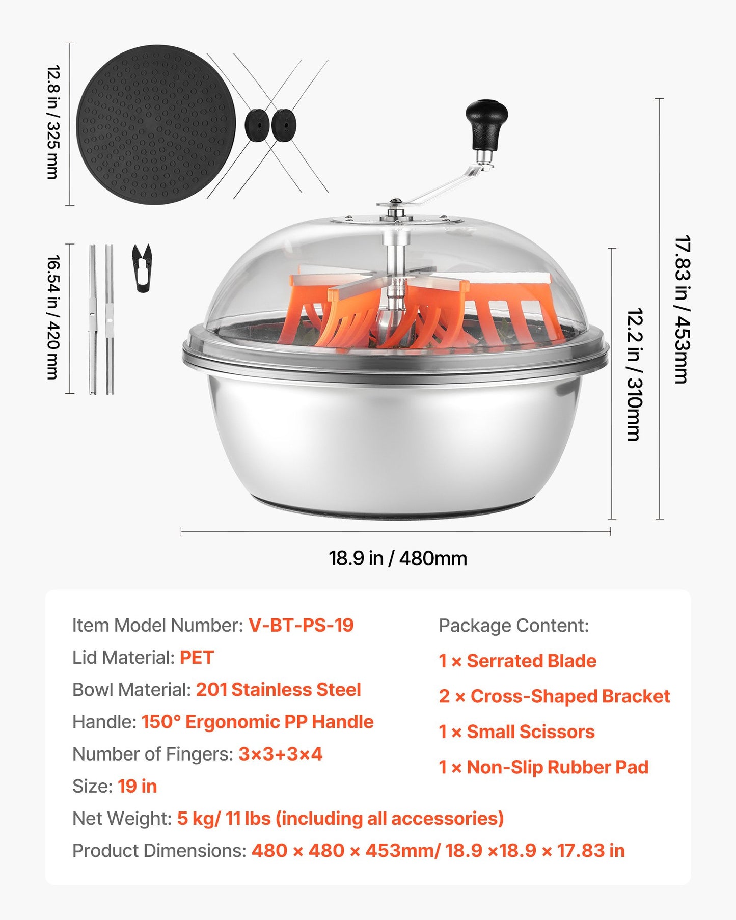 Knoppbladskärare, 490 mm manuell knopptrimmer, med vassa blad i rostfritt stål, visuell skärning, våt- och torrskärmaskin för hydroponisk skärning, vridet rotationssnitt för växter, blad, knoppar och blommor
