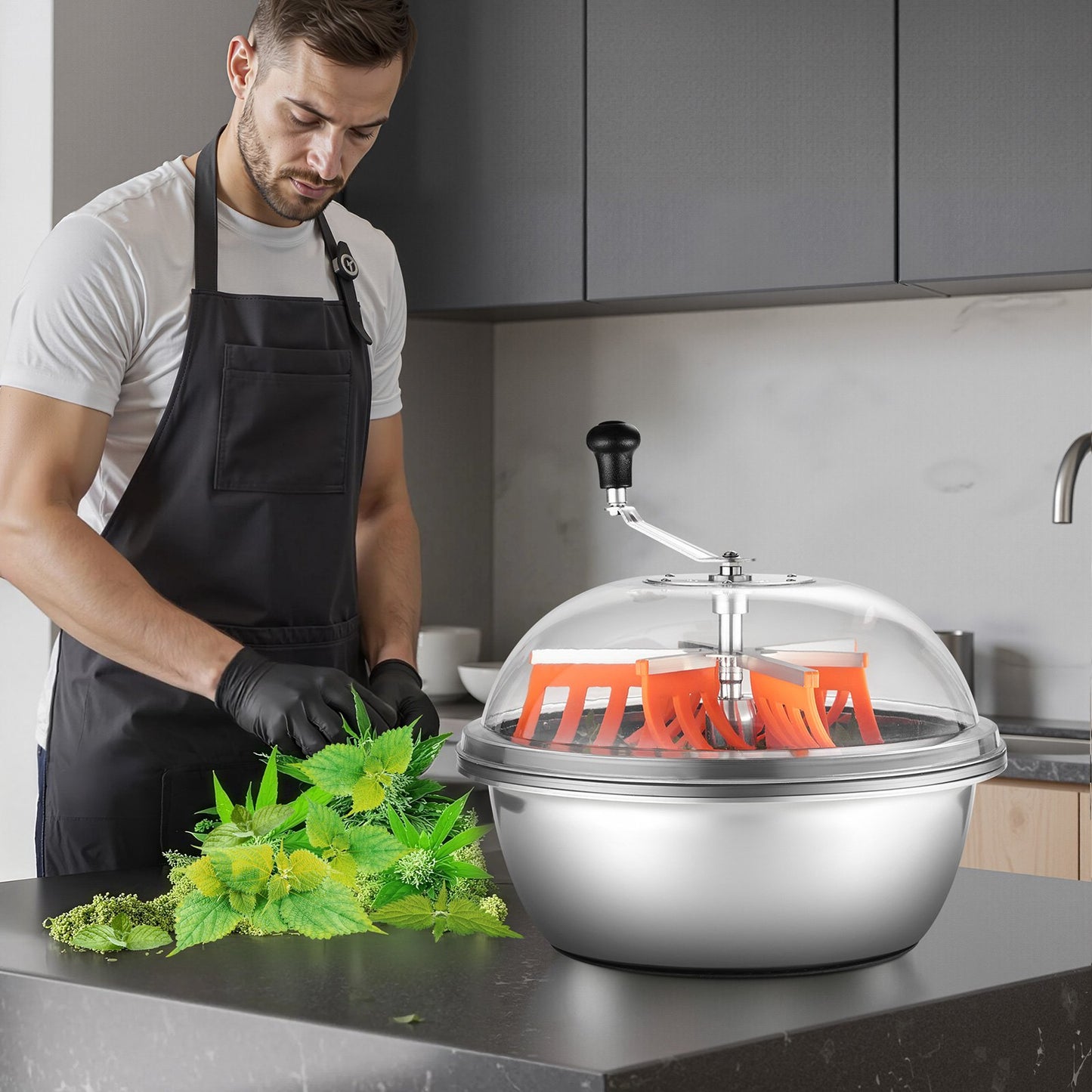 Knoppbladskärare, 490 mm manuell knopptrimmer, med vassa blad i rostfritt stål, visuell skärning, våt- och torrskärmaskin för hydroponisk skärning, vridet rotationssnitt för växter, blad, knoppar och blommor