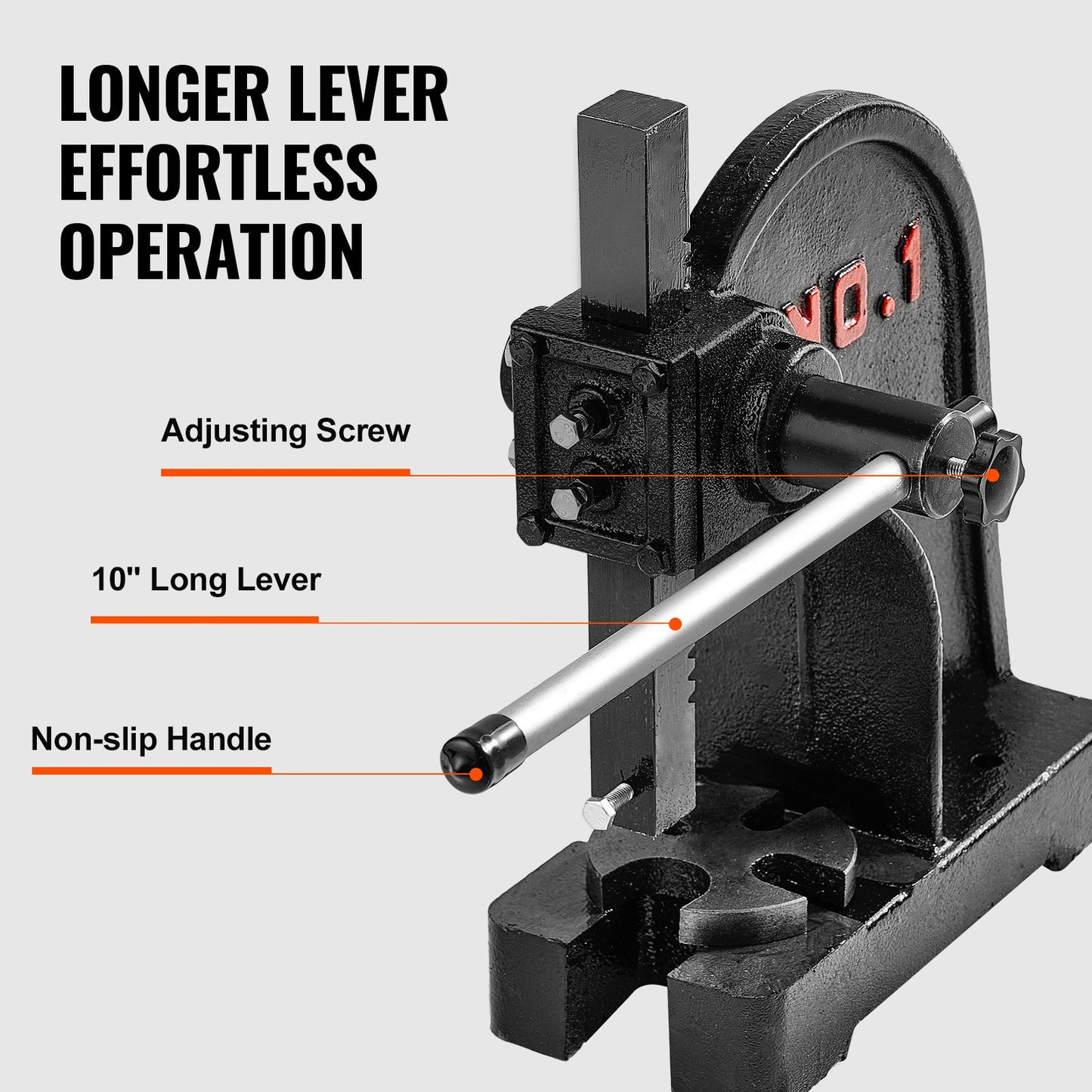 Arbor Press, 1 Ton Manual Arbor Press, 15 cm Maximum Height, Cast Iron Heavy-duty Manual Desktop Arbor Press, Precision Hand Press for Stamping, Bending, Stretching, Forming