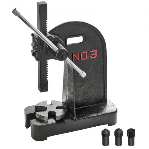 Arbor Press, 3 Ton Manual Arbor Press, 310 mm Maximum Height, Cast Iron Heavy-duty Manual Desktop Arbor Press, Precision Hand Press for Stamping, Bending, Stretching, Forming