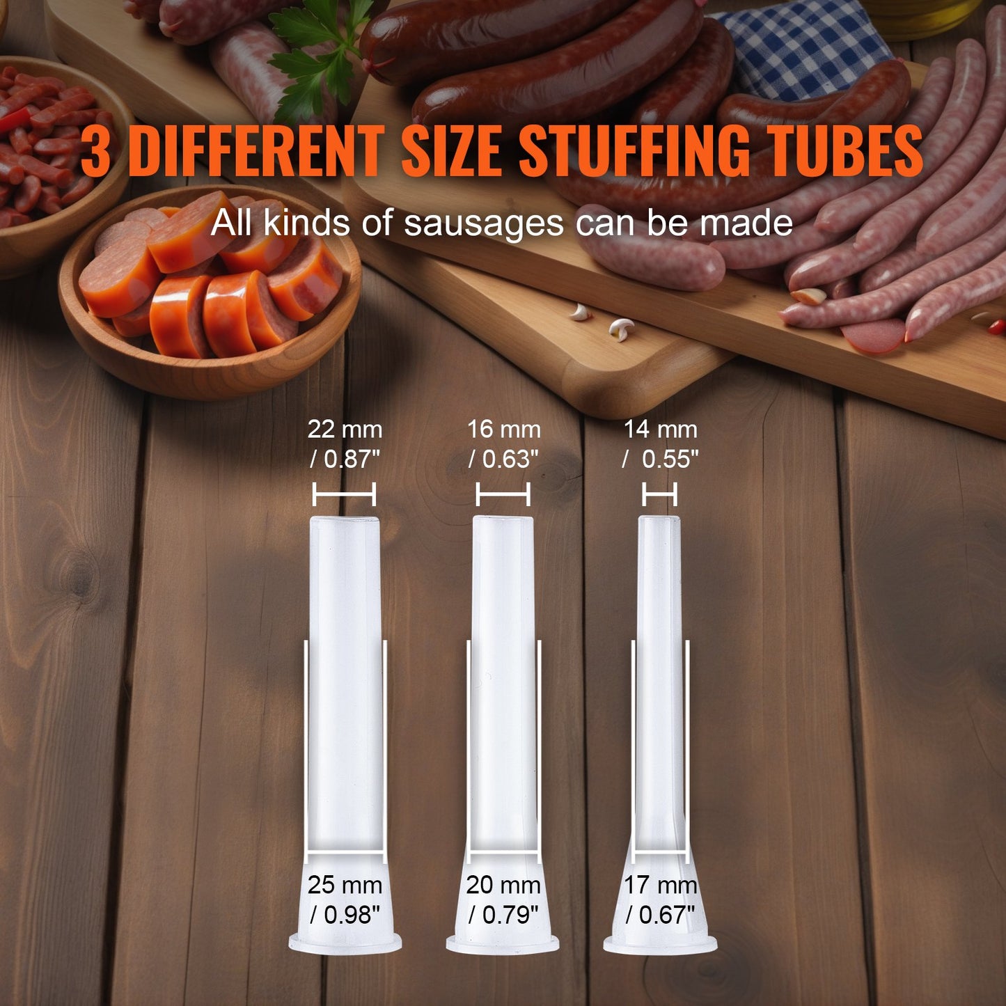 Manual Sausage Stuffer, 2 L / 5 LBS Vertical Sausage Machine with G-type Clamp, Food-Grade 304 Stainless Steel Barrel with 2 Stuffing Tubes, for Home Kitchen Restaurant Commercial
